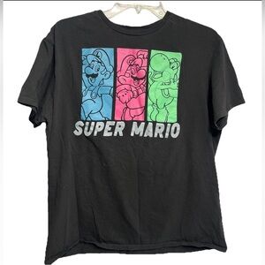 Super Mario Nintendo T-Shirt Size Large Black